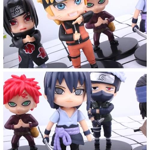 6pcs/set NARUTO Action Figure 10cm Q Ver. Itachi Minato Tsunade Jiraiya Orochimaru Gaara Hinata Model Cute Kakashi Pvc Figure
