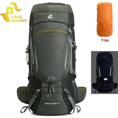 60L Outdoor Large Backpack Camping Travel Bag Hiking Backpack Sports Bag Climbing With Waterproof Rain Cover Sport Bags X117A