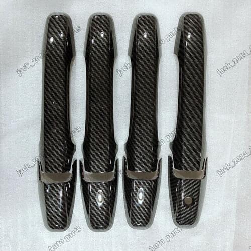 8pcs Carbon Fiber Side Door Outer Handle Cover Trim For 2006 2007 2008 2009 2010 2011 Honda Civic Sedan