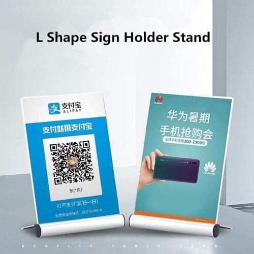 A6 Aluminum Base Menu Holder Card Display Stand Acrylic Sign Holder Frame Display Racks Picture Photo Frame