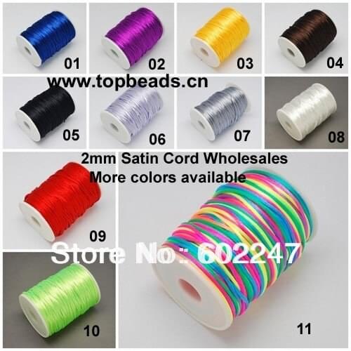Free Shipping Wholesales Chinese Knot Macrame Rattail/Satin Nylon Cord, 100pcs/lot