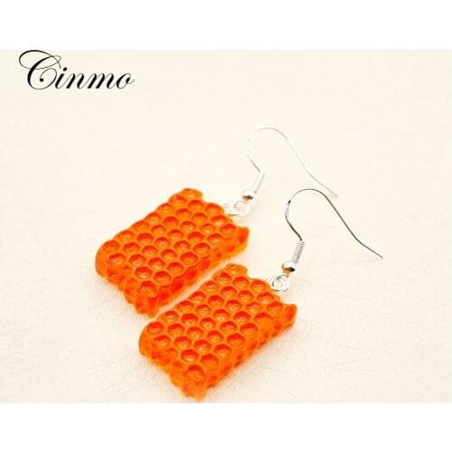 Cinmo 1 Pair Peak Nest Piercing Drop Earrings For Women Girls Rectangle Statement Resin Dangle Earrings Wholesale Ear Jewelry