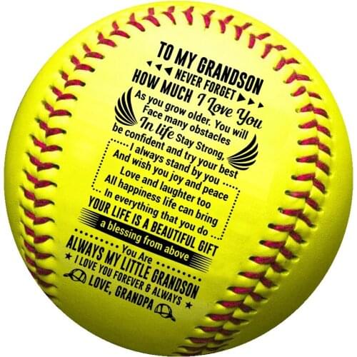 Grandpa To My Grandson, Laugh Love Live Baseball Ball Softball Birthday Graduation Christmas Gift