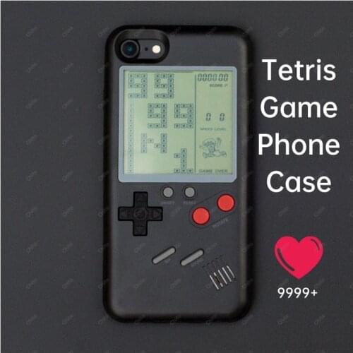 For iPhone 12 11 Pro Max Case Game Playable Blocks Games Console for iPhone X Xs Xr 8 7 6 6s Plus SE 2020 Cover GB Phone