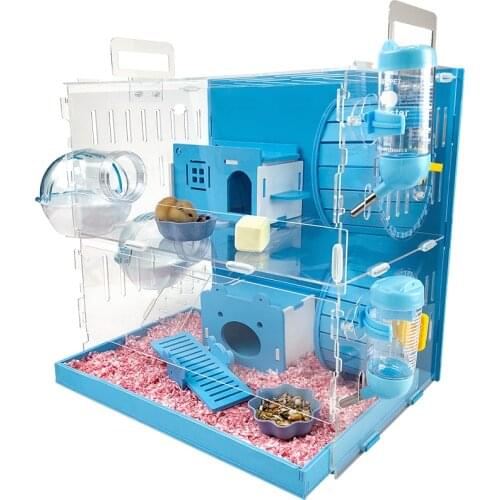 Hamster House Large Size Acrylic Villa Double Guinea Pig Cage Small Pet For A Hamster Bservation Nest