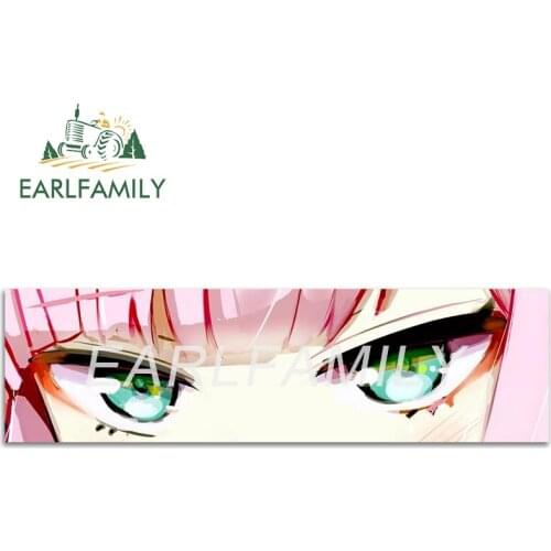 EARLFAMILY 13cm x 3.7cm for Zero Two Eyes Car Stickers Camper Car Accessoires Decal Surfboard Motorcycle Trunk Scratch-Proof