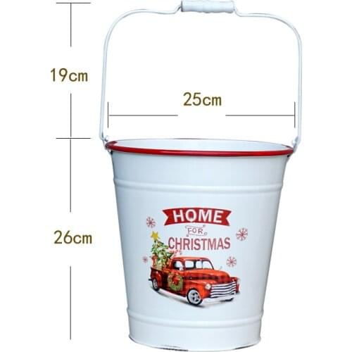 Waterproof cream vintage metal pail