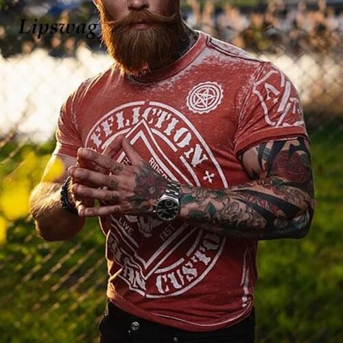 Streetwear Vintage Letter Print Short Sleeve T Shirt For Men 2021 New Casual O-Neck Cotton Tee Shirts Fashion Mens Clothing 3XL