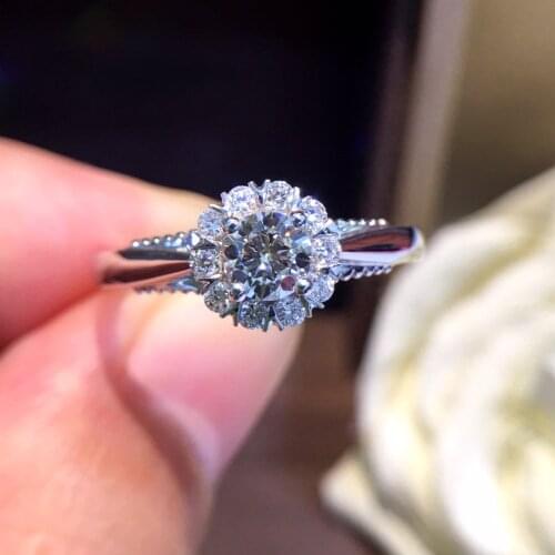 Natural Diamond 18K Gold Pure Gold Ring Beautiful Gemstone Ring Good Upscale Trendy Classic Party Fine Jewelry Hot Sell New 2020