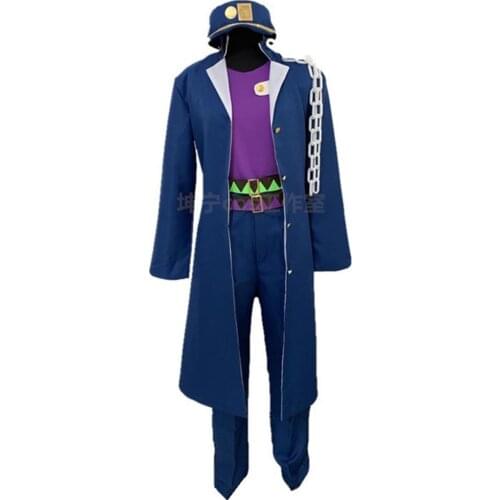 2020 JoJo JoJos Bizarre Adventure Cosplay Kujo Jotaro Cosplay Costume Anime Cosplay Outfits Suits Navy Uniform Halloween Costum