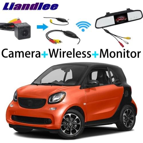 Liandlee 3in1 Wireless Receiver Mirror Monitor Special Rear View Camera Backup For Benz Smart Fortwo / City Coupe W451 C453 A453