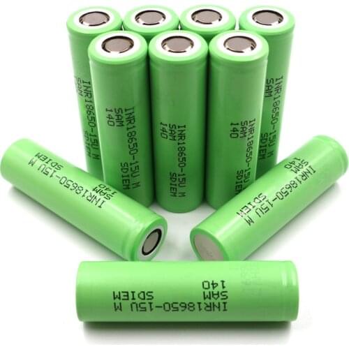 C&P 15M Li-ion 1500mAh 10pcs 18650 3.6V power battery cell Rechargeable Batteries discharge rate 10c 20A 3.7V battery li-ion