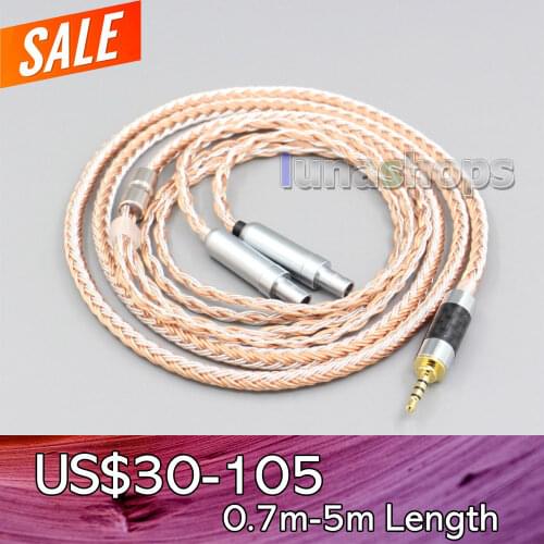 LN005842 2.5mm 4pole TRRS Balanced 16 Core OCC Silver Mixed Headphone Cable For Sennheiser HD800 HD820s HD800s HD820 d1000