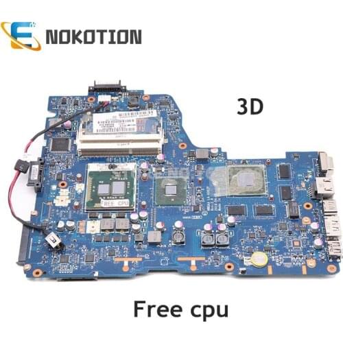 NOKOTION NWQAA LA-6062P Mainboard For Toshiba satellite A660 A665 PC Motherboard 3D K000112450 HM55 DDR3 GT330M 1GB free cpu