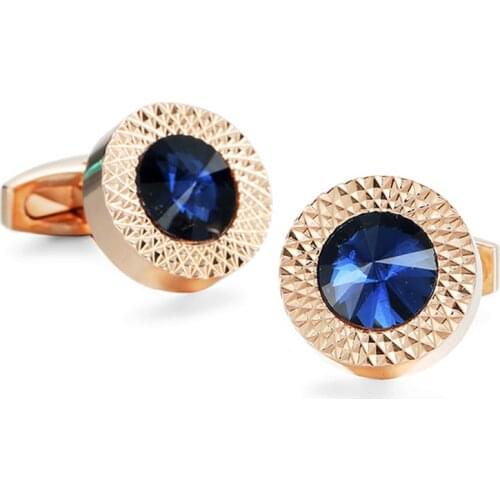 Fashion brand mens shirts Cufflinks Austria Blue Crystal Cufflinks new design style luxury French shirt accessories