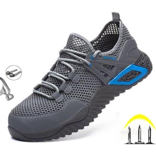 Men Steel Toe Cap Work Safety Shoes Indestructible Ryder Shoes Puncture-Proof Boots Lightweight Breathable Sneakers