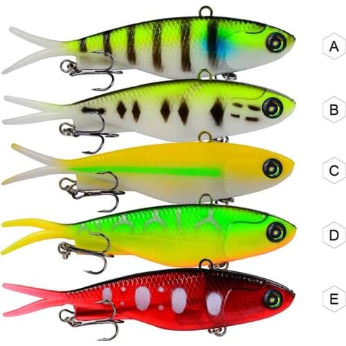 9/11cm Soft Silicone Artificial Fish Lure Wobble Baits Fishing Tackles with Hook