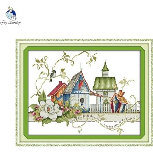 Joy sunday The birds home Cross-Stitch DMC 11ct Counted 14ct printed Chinese Cross Stitch Kits for Embroidery Home Decor