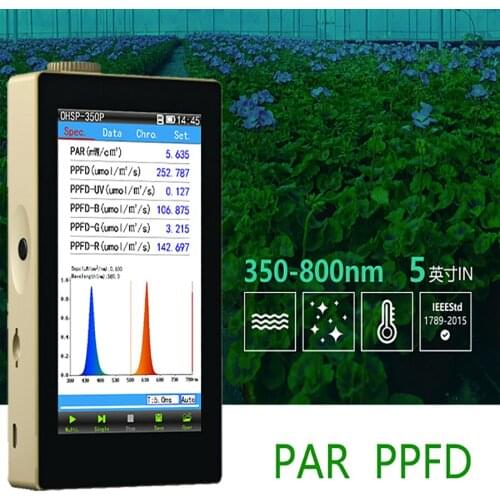 PAR PPFD Meter (Umol/m2/s) Par Light Meter Ppfd Meter Spectrometer OHSP350P Plant Light Spectrum Analyzer Can Test CCT CRI Too
