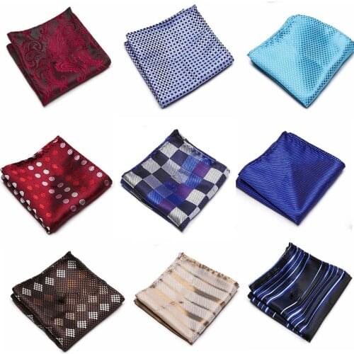 New Paisley Floral Men 100% Silk Satin Pocket Square Hanky Jacquard Woven Luxury Classic Wedding Party Handkerchief