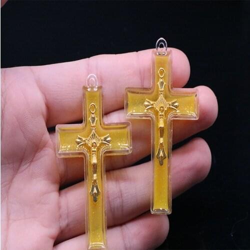 New Catholic Gold Jesus Cross Medal. Catholic Gold Jesus Cross Pendant Medal