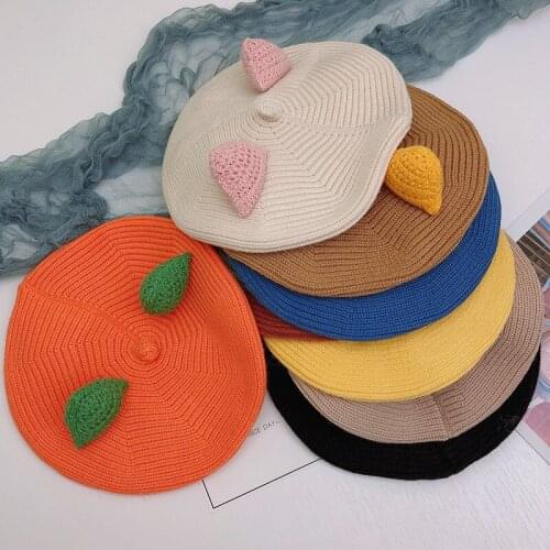 New Arrival 2020 Children Baby Beret Hat Cap Winter Warm Cute Cartoon Ears Toddler Kids Hats Girls Boys Woolen Crochet Knit Cap