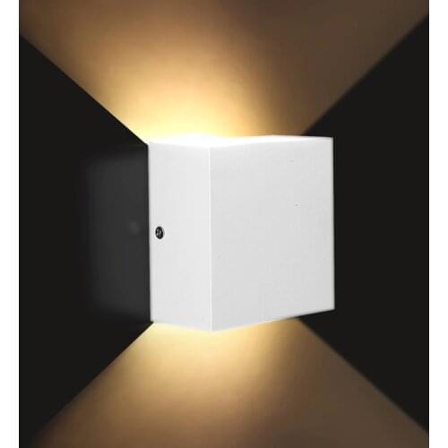 6W dimmable 110V 220V LED Aluminium wall light rail project Square LED lamp bedside room bedroom lighting
