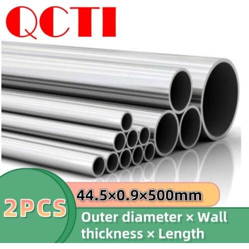 2Pcs Gr9 44.5×0.9×500mm Industrial Ti Pipe Pure Titanium Hollow Tube Polished Seamless Titanium Tube for Bicycle or CP