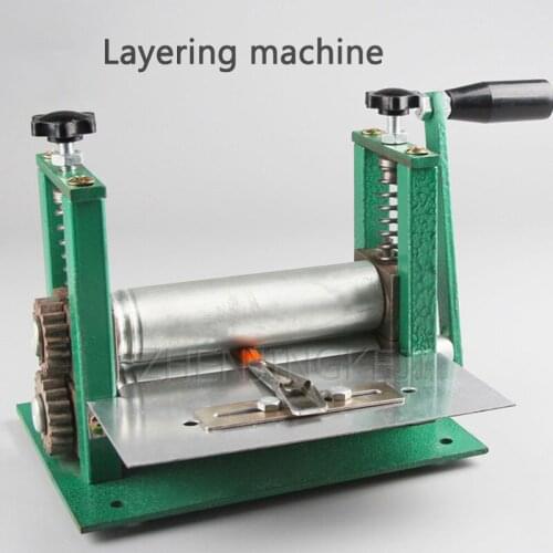Hand Shake Rolling Machine Layering Manual Stripper Leather Brace Machine For Pressing And Drawing Printing Hot Flower Equipment