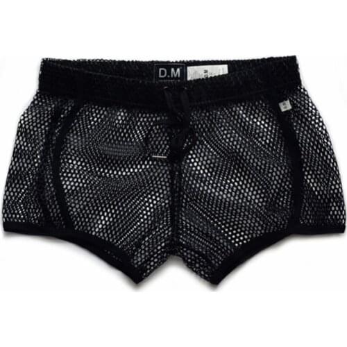 Fishnet Transparent Swimwear Mens Swimming Shorts Gay Sexy Swim Trunks Beach Mesh Swimsuit Man Bathing Suit Boxer Briefs Desmiit
