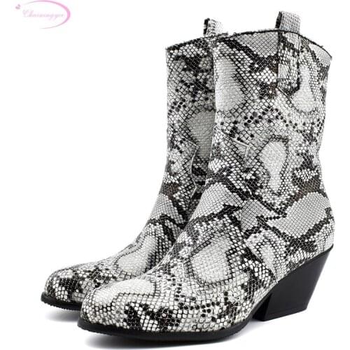 Comfortable motorcycle boots rounded head mid-calf boots plaid serpentine zipper black white yellow medium with womens shoes