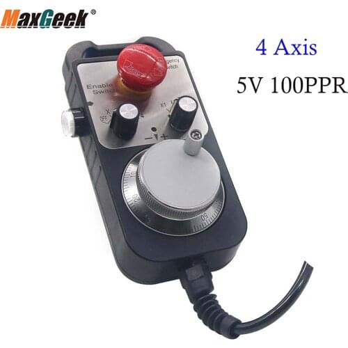 New Universal 5V 100PPR CNC 4 Axis MPG Pendant Handwheel Emergency Stop For Siemens Pou Yuen Higerman,HANUC,GSK
