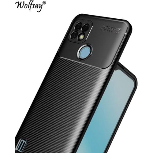For Oppo Realme C21 Case Bumper Anti-knock Silicon Carbon Fiber Back Cover For Oppo Realme C21 Case For Realme C21 C 21 6.5 inch