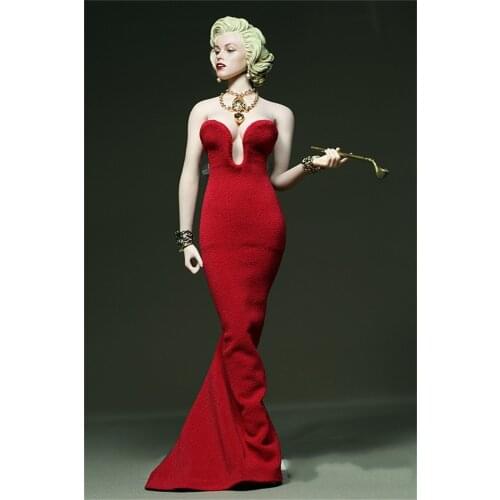 1/6 Red Rose Series Dress Evening Dress Suitable for Phicen Big Breast Female Body
