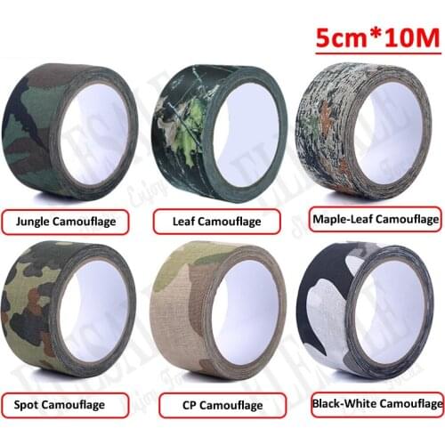 1 Roll 5cm*10m Outdoor Camouflage Self-Adhesive Tape Hide Cover Anti-Skid Warning Tape For Outdoor Sports Hunting Fishing