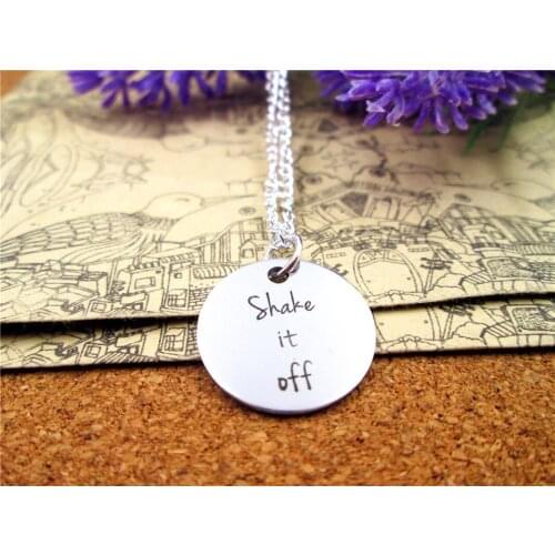 3pcs/lot Fashion stainless steel necklace "shake it off" Charms Pendant necklace Jewelry Gift more style for choosing