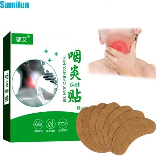 6pcs/box Sore Throat Patch Treatment Oral Ulcer Pharyngitis Halitosis Sore Throat Pain Relief Chinese Medical Plaster C2549