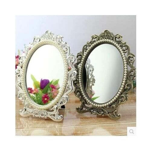 7"one face silver/bronze fashion desktop makeup mirror makeup mirror girl antique framed mirror for girlgift J014