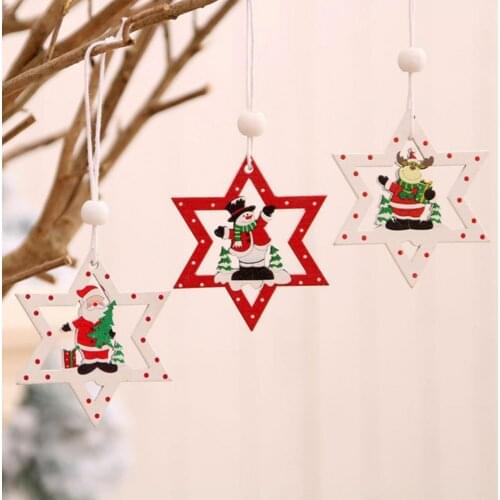 Wood 9Pcs Practical Hanging Christmas Tree Ornaments Versatile Christmas Decor Pendant Easy to Install for Window