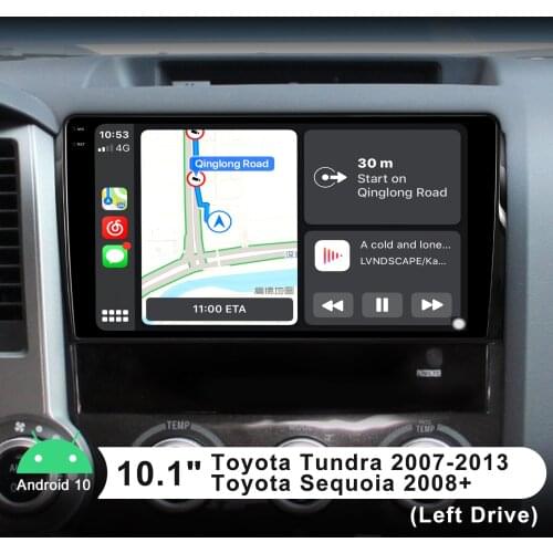Radio 1 din 10.1'' Big Screen Car Multimedia Android Player Automotive Sound 4G For Toyota Tundra 2007-2013 Toyota Sequoia 2008