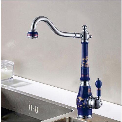 Free Shipping Brass with porcelain Kitchen Faucet/Single Handle Chrome Finish Swivel Basin Sink Faucet Mixers Tap