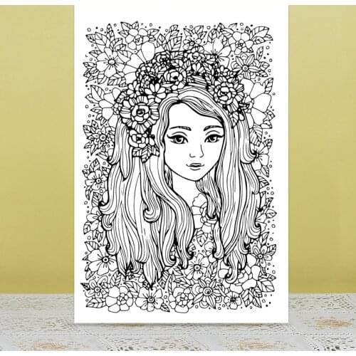 AZSG Quiet Girl Clear Stamps/Seals For DIY Scrapbooking/Card Making/Album Decorative Silicone Stamp Crafts