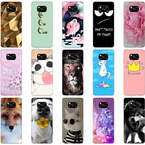 For Xiaomi Poco X3 NFC Case 2020 Fashion Soft Silicone Cover For Xiaomi PocoX3 NFC full protective Phone Cases Back Shells