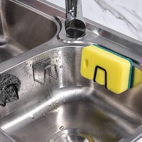 Kitchen Suction Cup Sink Sponges Holder 304 Stainless Steel Storage Holder Sink Soap Rack Drainer Rack Bathroom Multi Organizer