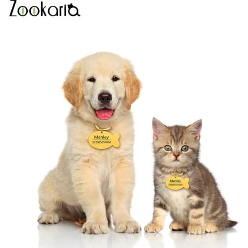 Anti-lost Customized Cat Dog Collar Accessories Personalized ID Dog C at Name Phone Number Pet ID Tags for Puppy Free Engraving