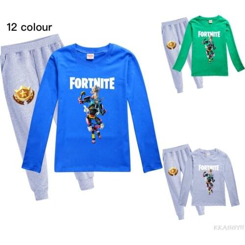 Fortnites Girls Boys Clothing Sets Cotton Sport Suit Boy Spring Autumn Coat +Pant 2pcs set Costumes Kids Clothes
