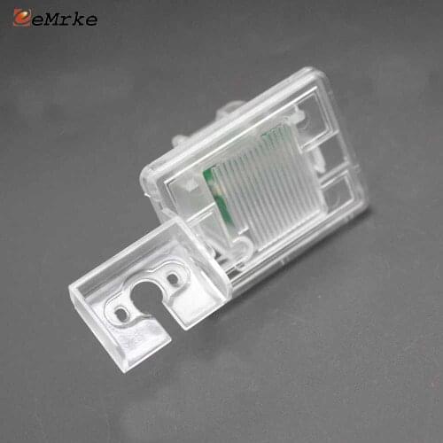 EEMRKE Car Rearview Camera Bracket Mount Led License Plate Light Housing for Mercedes-Benz A W176 GL X166 GLA W156 X156 SLK R172