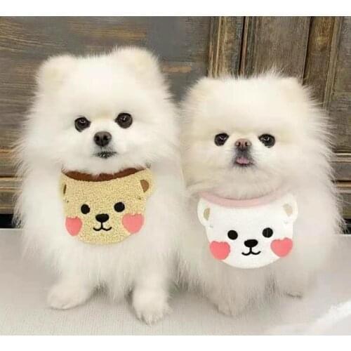 Cute brown bears pet Bandana dog triangle scarf towel collars for cat dog Pet Scarf lace up saliva towels Dog Accessories