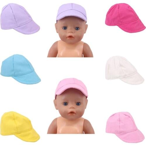 Fashion Ball Cap Red, Pink Fit 18 Inch American And 43cm Reborn Baby Doll Clothes Accessories, Our Generation ,Childrens Toys