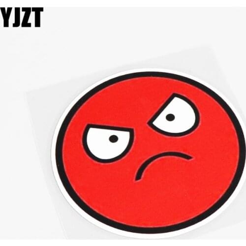 YJZT 10.1CM*10.1CM Cartoon JDM Emoticon Angry Emot Mad Car Sticker Decal Accessories PVC 13-0318
